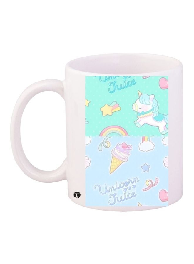 BP Unicorn Printed Coffee Mug White/Green/Blue