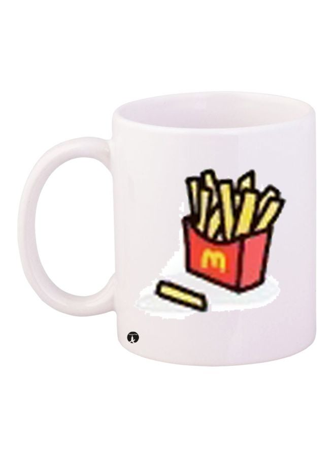 BP Mcdonald French Fries Printed Coffee Mug White/Red/Yellow