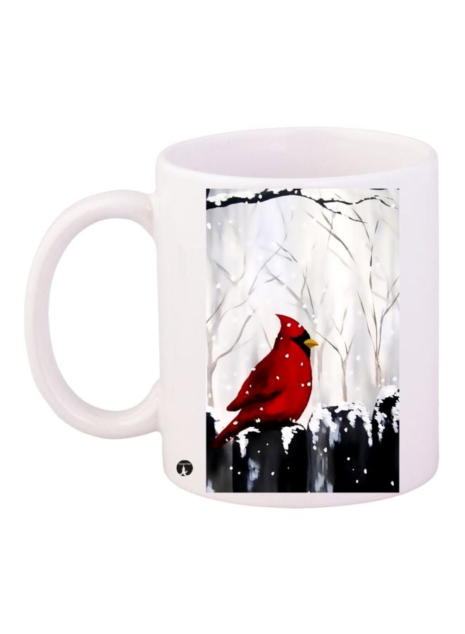 BP Bird Printed Coffee Mug White/Red/Black