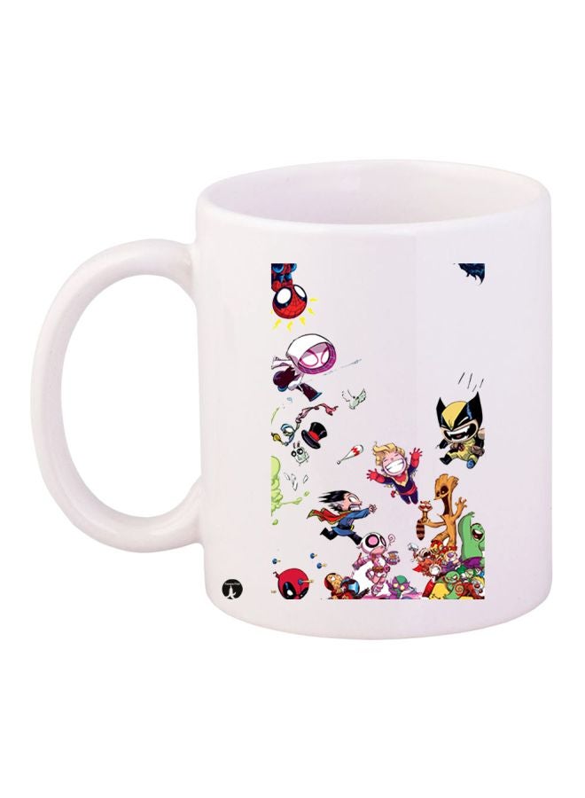 BP Cartoon Printed Coffee Mug White/Red/Blue