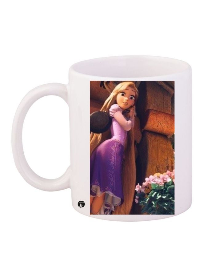 مج قهوة بطبعة من فيلم "Tangled" أبيض/ بني/ أرجواني