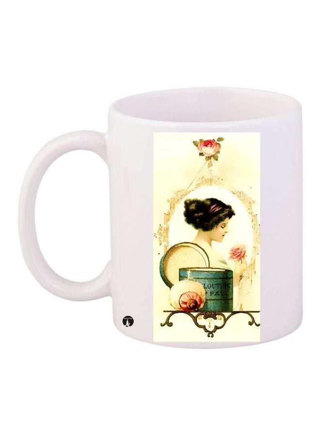 BP Cartoon Printed Coffee Mug White/Beige/Green