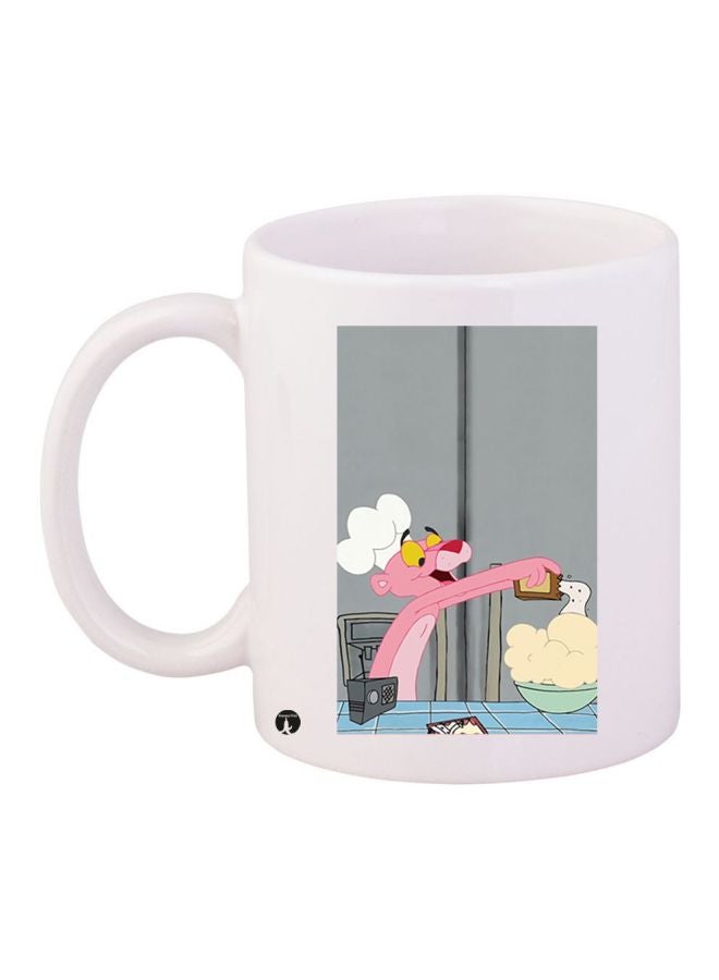 بي بي مج قهوة بطبعة شخصية النمر الوردي أبيض/وردي/رمادي