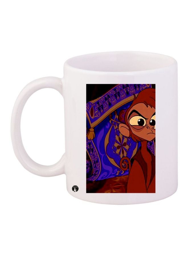 Monkey Printed Coffee Mug White/Brown/Blue