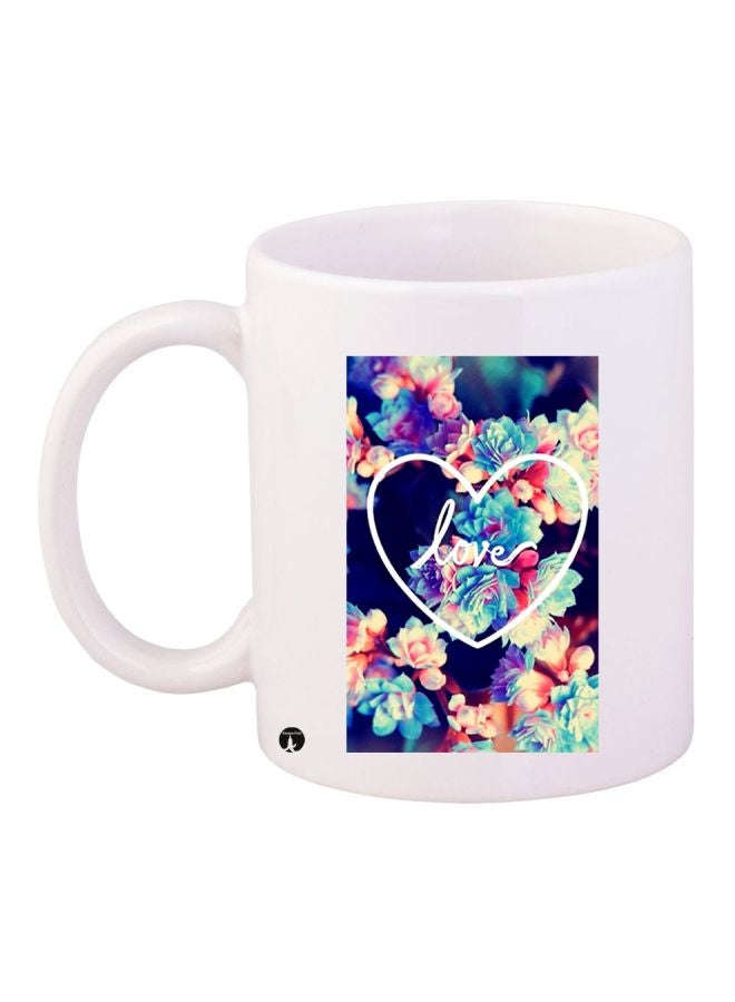 Floral Love Printed Coffee Mug White/Blue/Pink