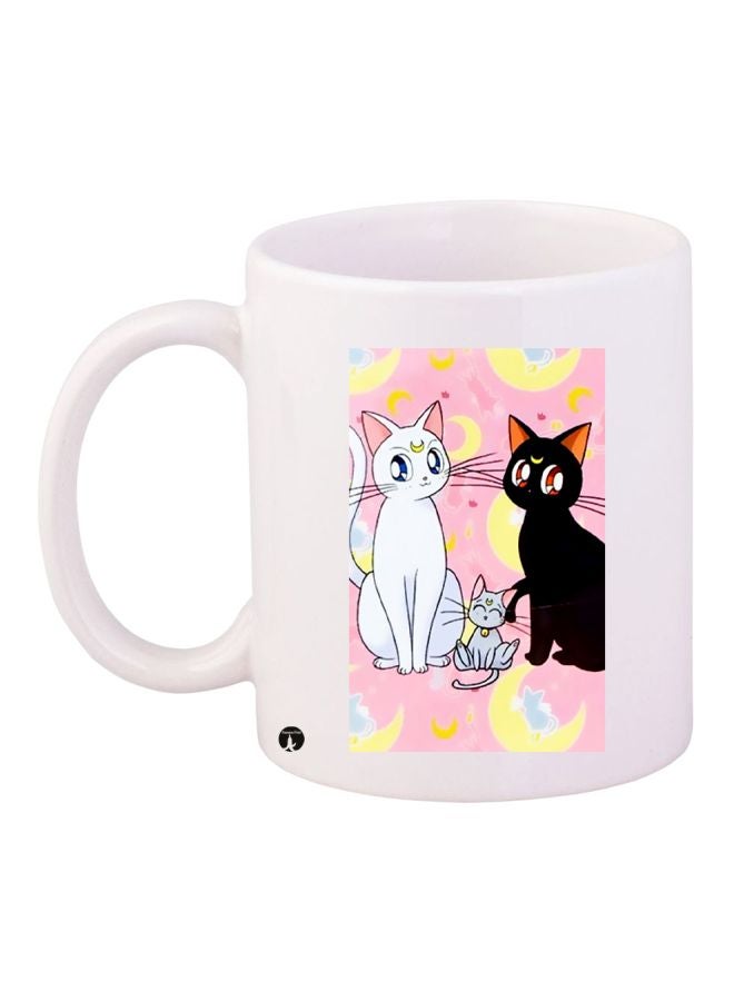 BP Cat Printed Coffee Mug White/Black/Pink