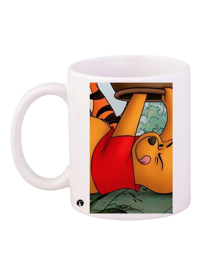 مج قهوة بطبعة مستوحاة من فيلم "Pooh Bear" أبيض/بني/أحمر