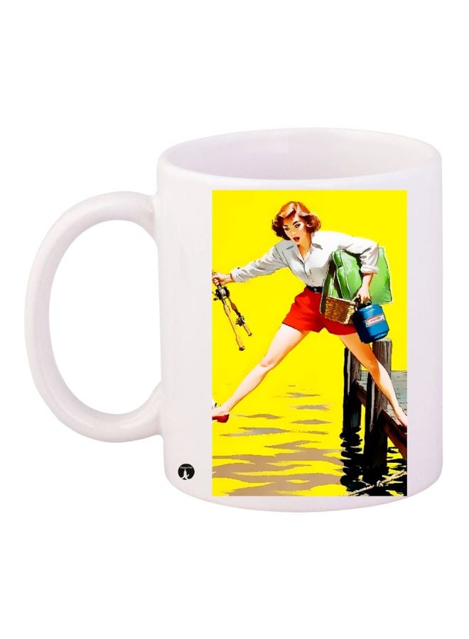 BP Anime Printed Coffee Mug White/Yellow/Green