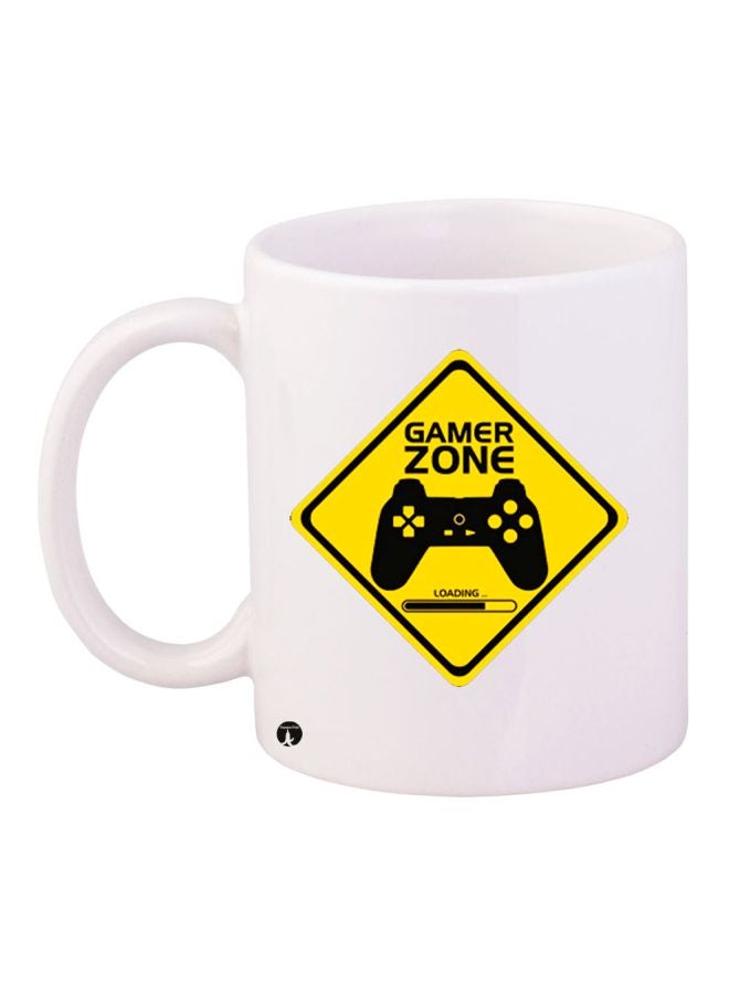 BP Gamer Zone Printed Coffee Mug White/Yellow/Black