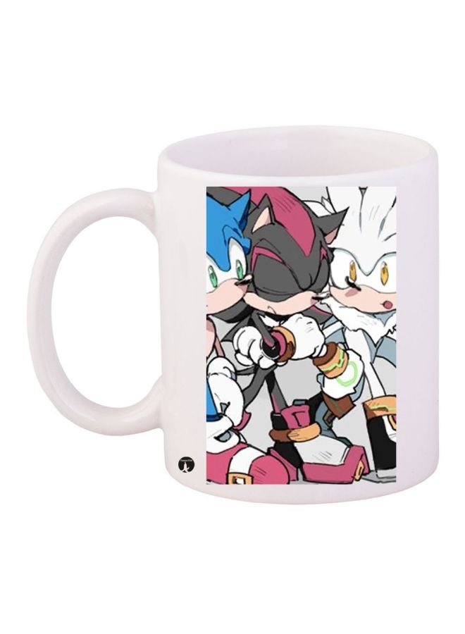 Cartoon Printed Coffee Mug White/Grey/Pink