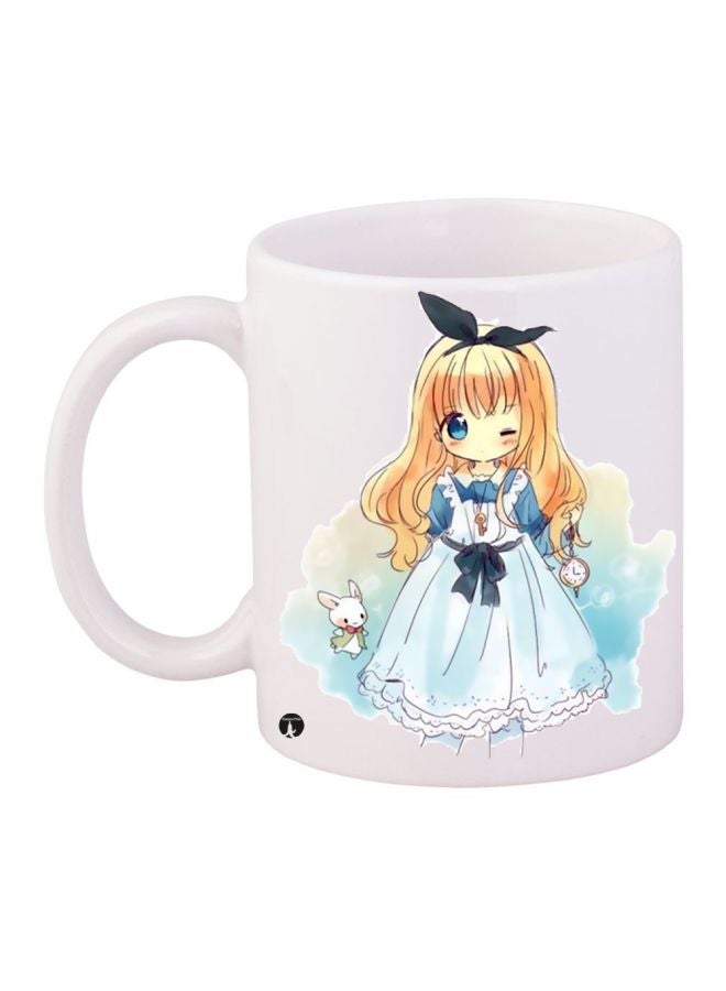 BP Cartoon Printed Coffee Mug White/Blue/Black