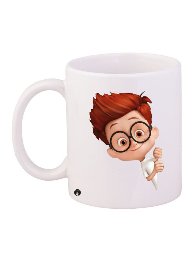 BP Cartoon Printed Coffee Mug White/Beige/Brown