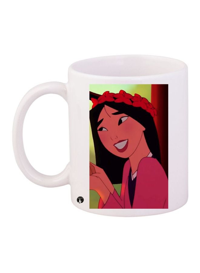 BP Cartoon Printed Coffee Mug White/Green/Pink