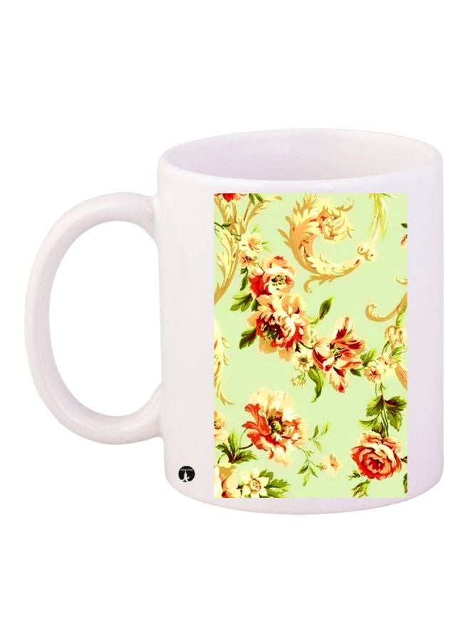 BP Floral Printed Coffee Mug White/Pink/Green
