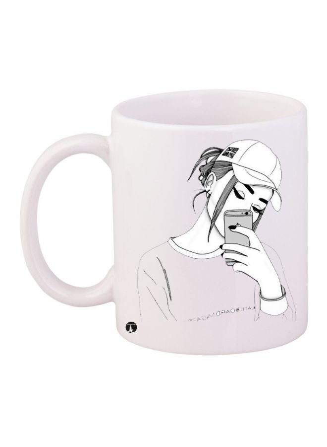 BP Girl Printed Coffee Mug White/Black/Grey