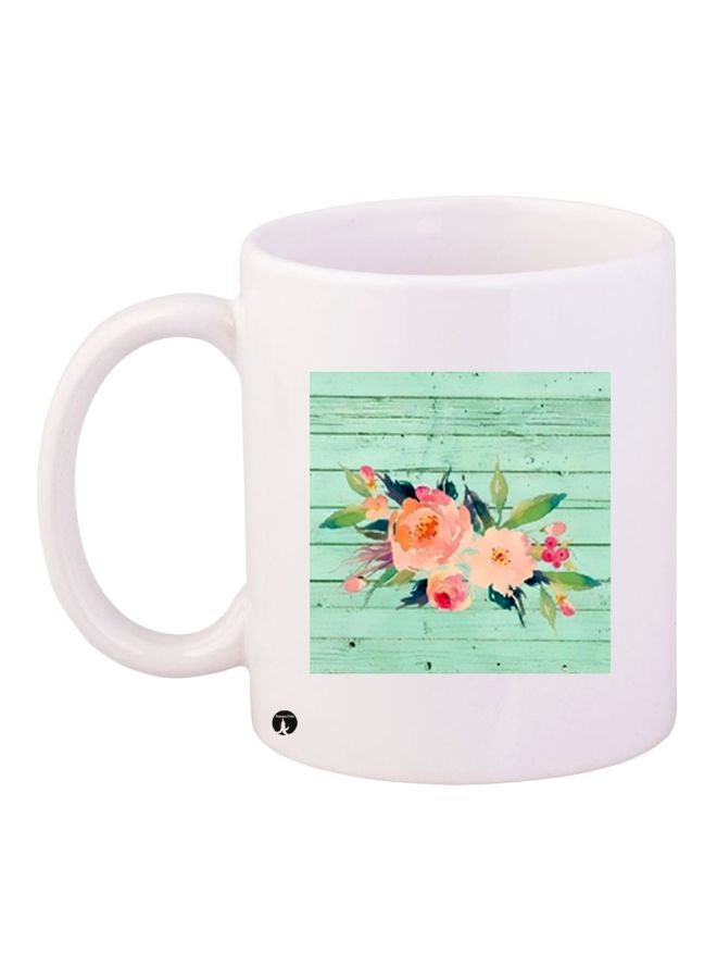 بي بي مج قهوة بطبعة على شكل زهور وردي/أخضر/أبيض