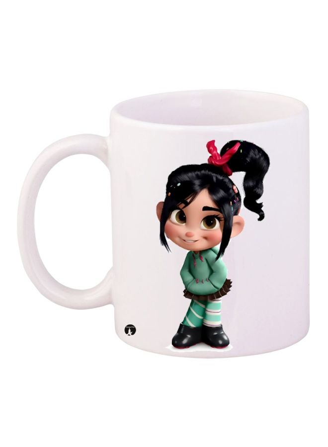 مج قهوة مطبوع عليه صورة لشخصية فيلم 'Wreck It Ralph' أبيض/ أخضر/ أسود