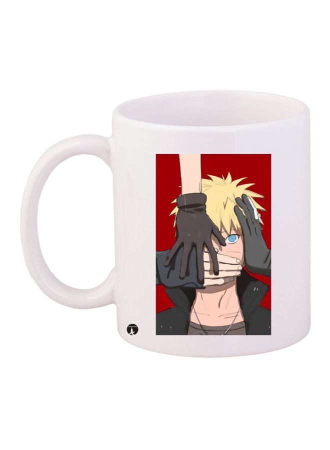 بي بي مج قهوة مطبوع عليه صورة رسوم متحركة أبيض/أحمر/بيج