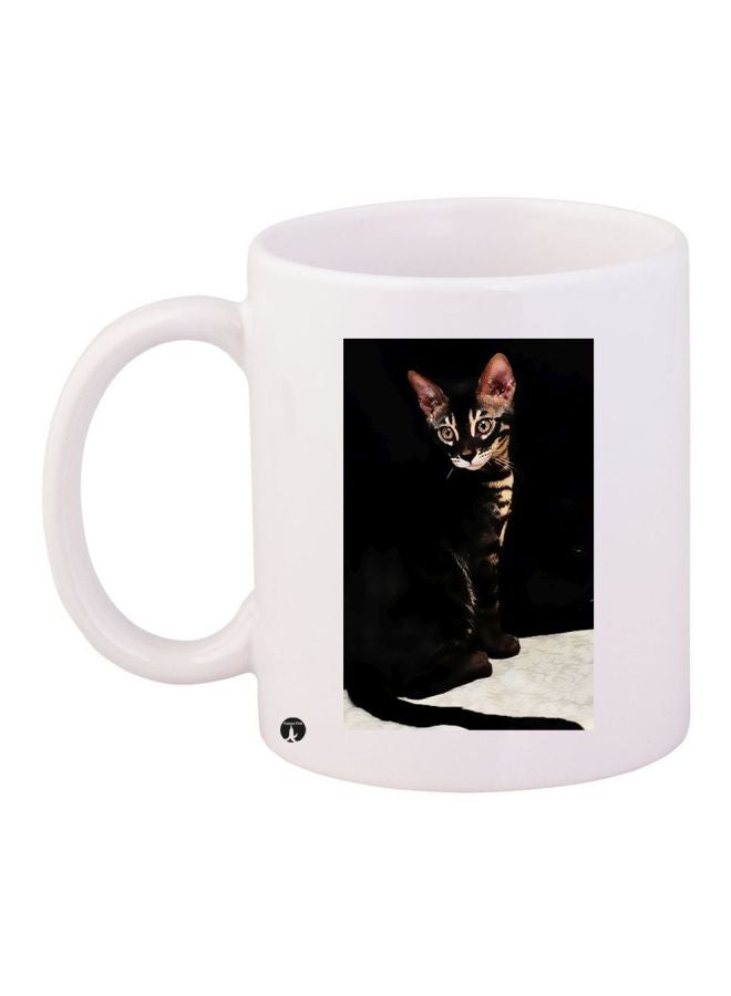 BP Cat Printed Coffee Mug White/Black