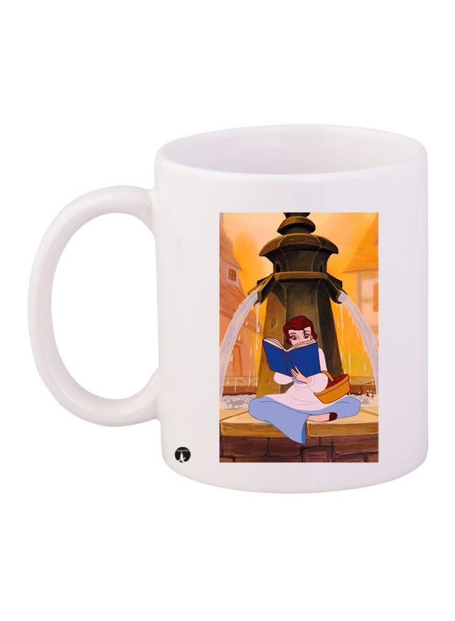 Cartoon Printed Coffee Mug White/Orange/Blue
