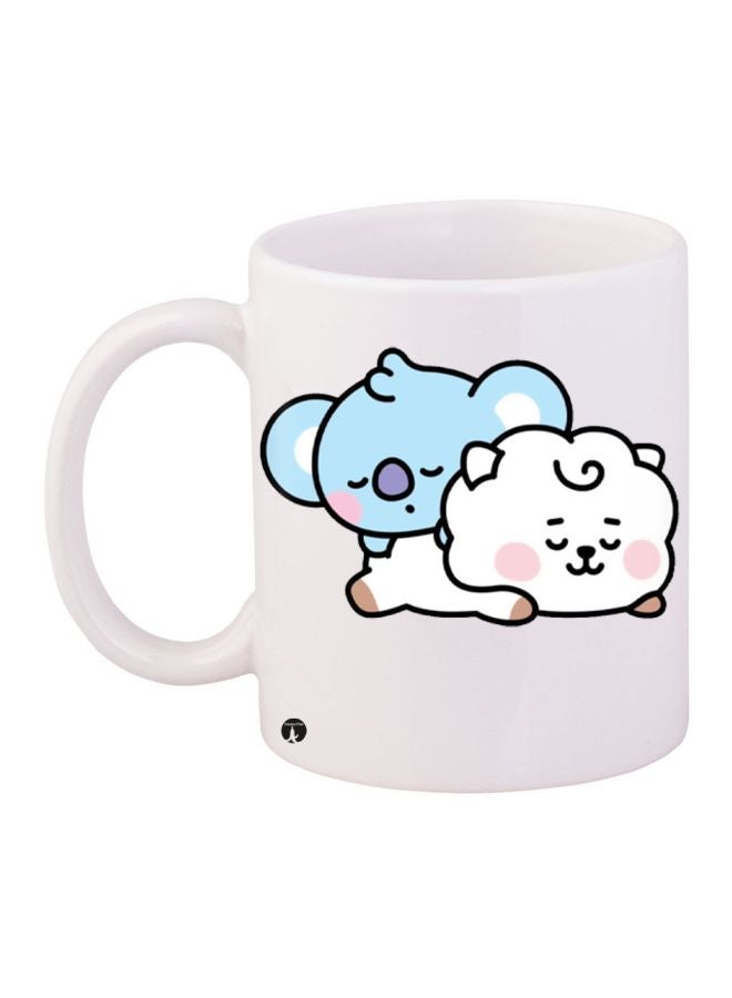 BP Cartoon Printed Coffee Mug White/Blue/Pink