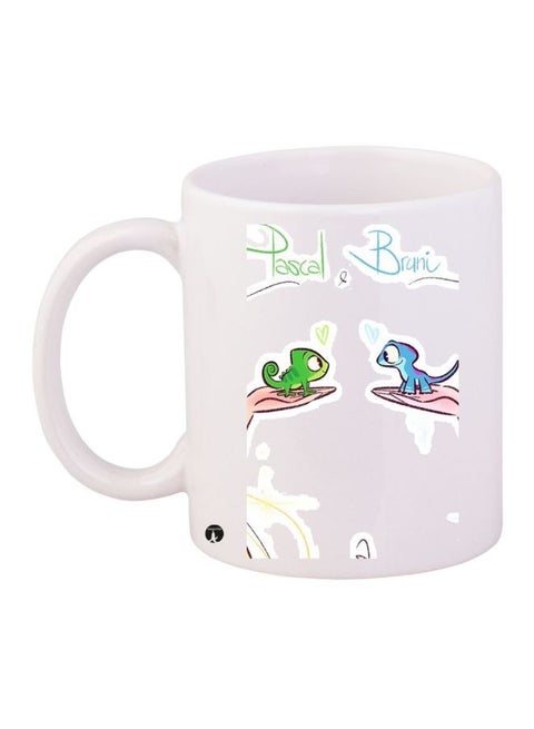 Pascal And Bruni Printed Coffee Mug White/Green/Blue