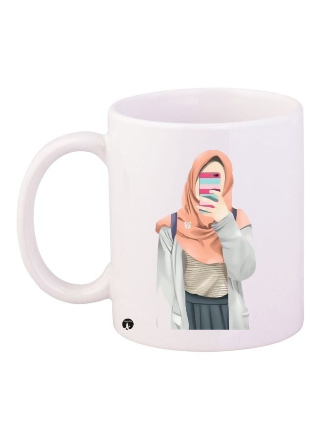 Printed Coffee Mug White/Pink/Blue