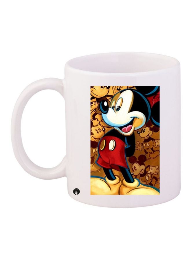 BP Mickey Mouse Printed Coffee Mug White/Brown/Red
