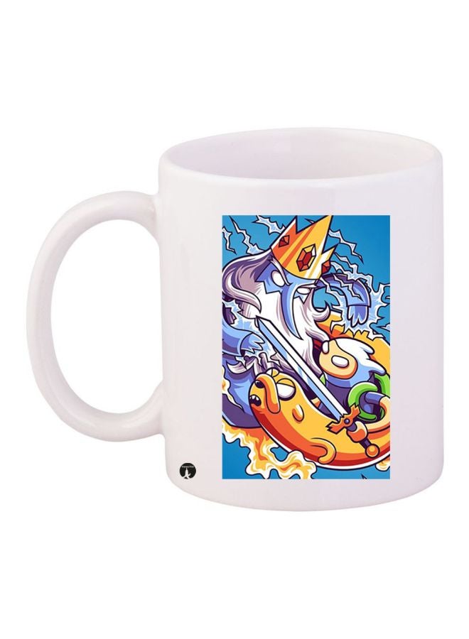 بي بي مج قهوة بطبعة شخصية كارتونية أبيض/أزرق/أصفر