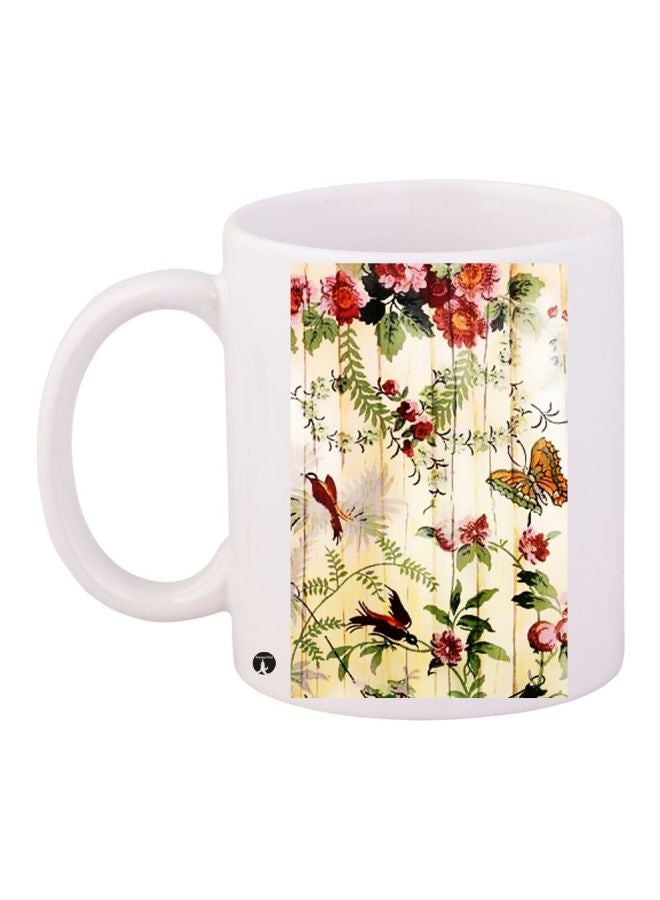 BP Flower Printed Coffee Mug White/Green/Red