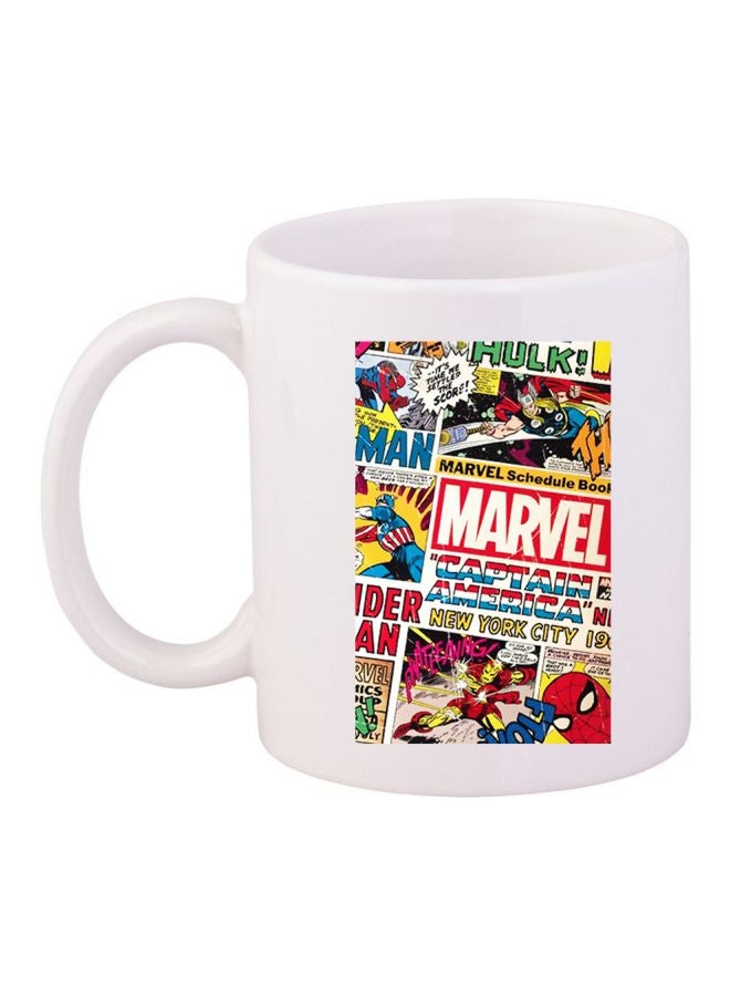 مج قهوة بطبعة عبارات من أفلام Marvel أبيض/أحمر/أصفر