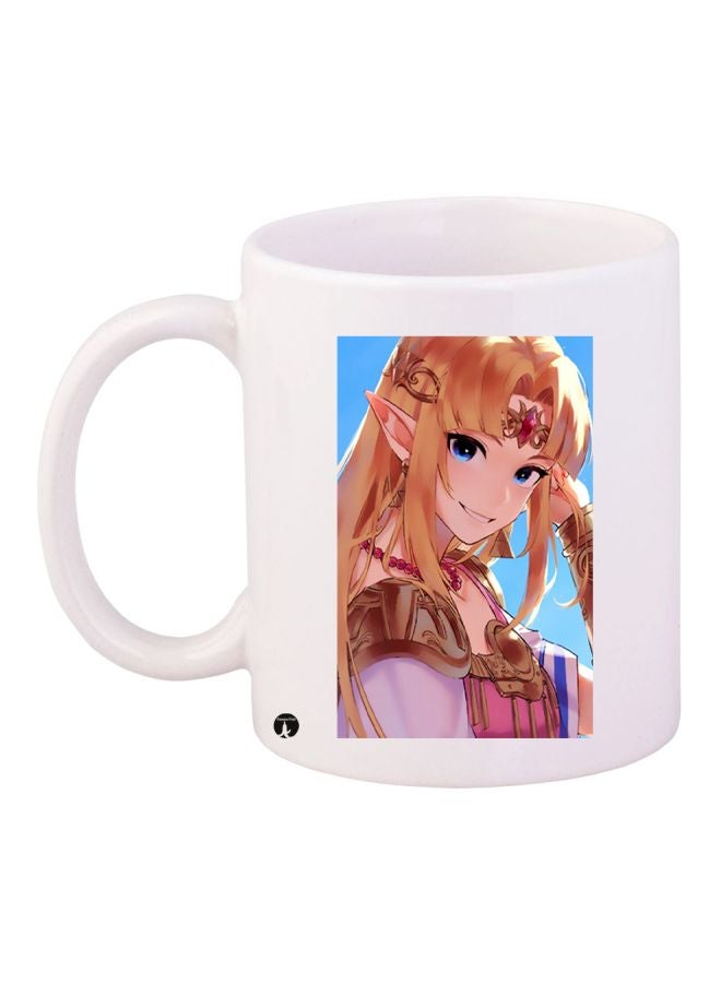 BP Anime Girl Printed Coffee Mug White/Beige/Brown