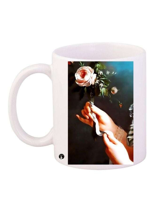 BP Flower Printed Coffee Mug White/Beige/Black