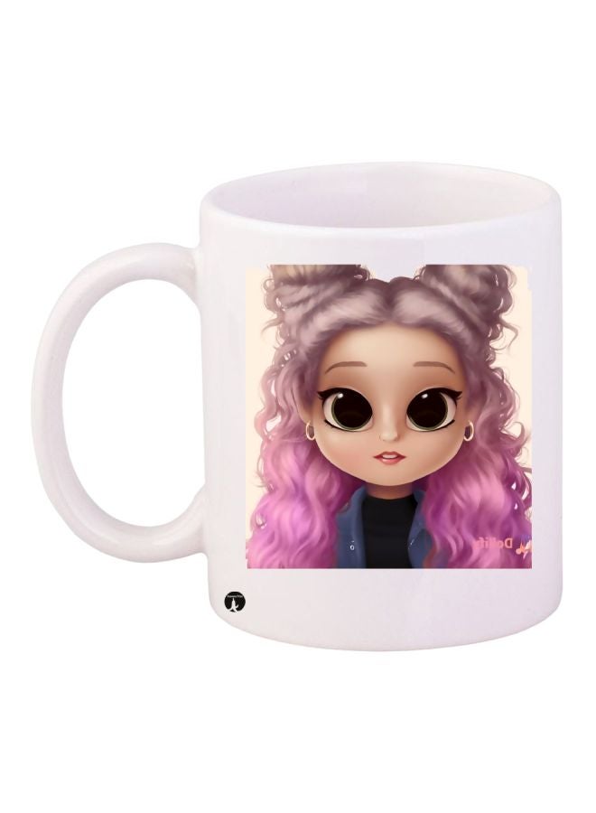 BP Anime Girl Printed Coffee Mug White/Beige/Pink