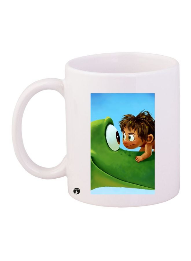 BP Cartoon Character Printed Coffee Mug White/Green/Blue