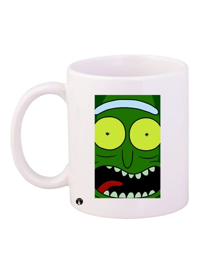 Cartoon Character Printed Coffee Mug White/Green/Red
