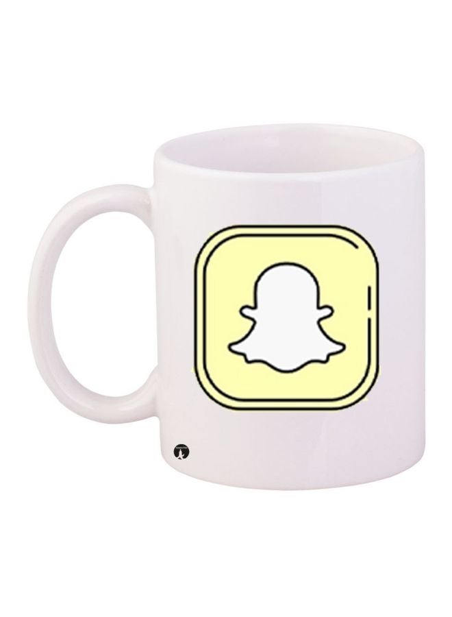 بي بي مج قهوة بطبعة سناب تشات أبيض/أصفر