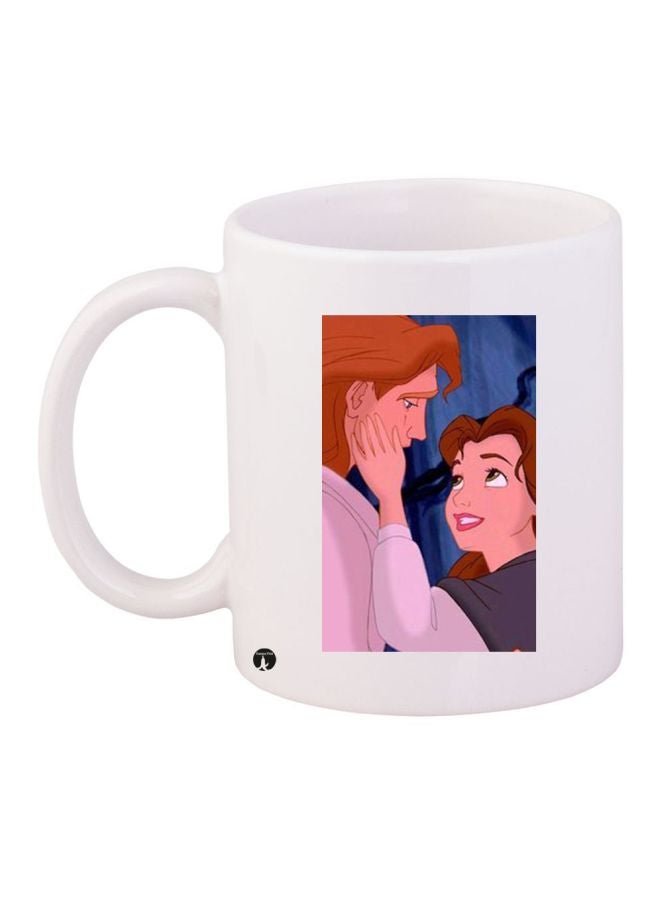 BP Cartoon Characters Printed Coffee Mug White/Brown/Blue