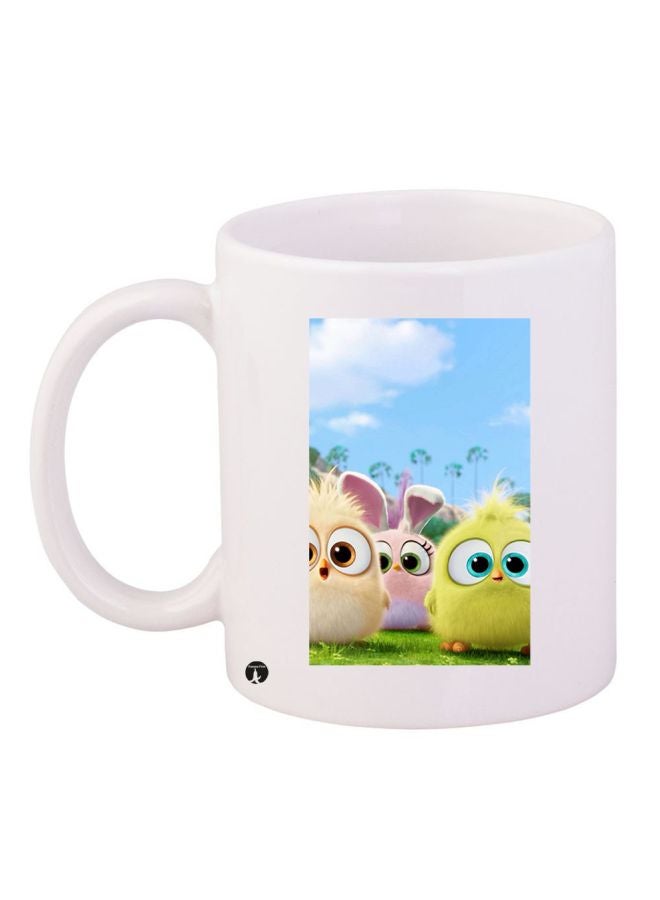 BP Cute Bird Printed Coffee Mug White/Blue/Green