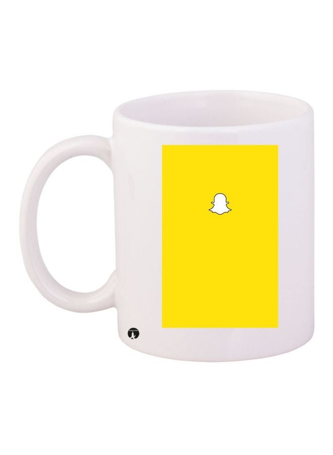 BP Snapchat Logo Printed Coffee Mug White/Yellow/Black