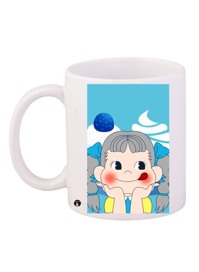 BP Cartoon Printed Coffee Mug White/Blue/Grey