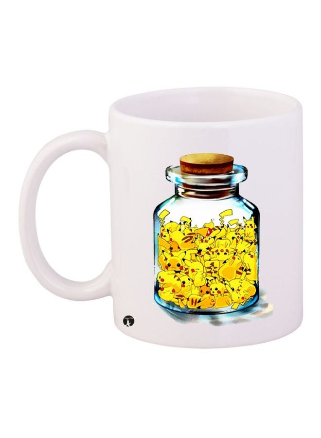 BP Pikachu Printed Coffee Mug White/Yellow/Blue