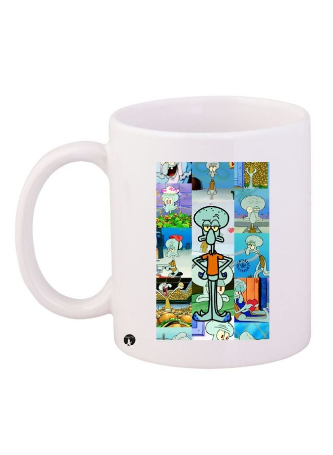BP Cartoon Printed Coffee Mug White/Blue/Orange