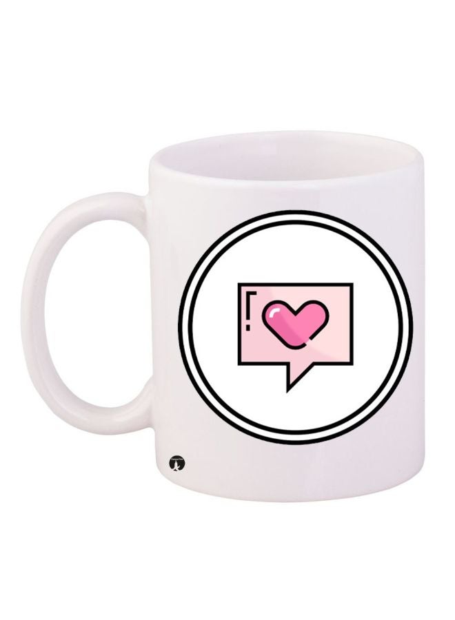 بي بي مج قهوة بطبعة على شكل قلب أبيض/أسود/وردي