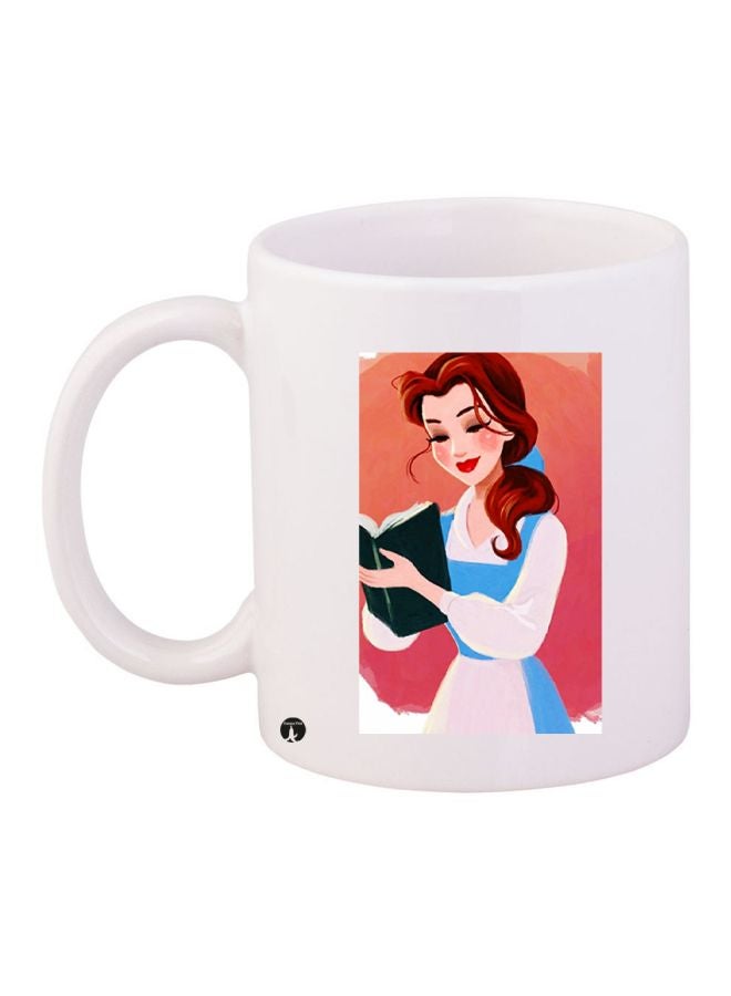 BP Cartoon Printed Coffee Mug White/Brown/Blue