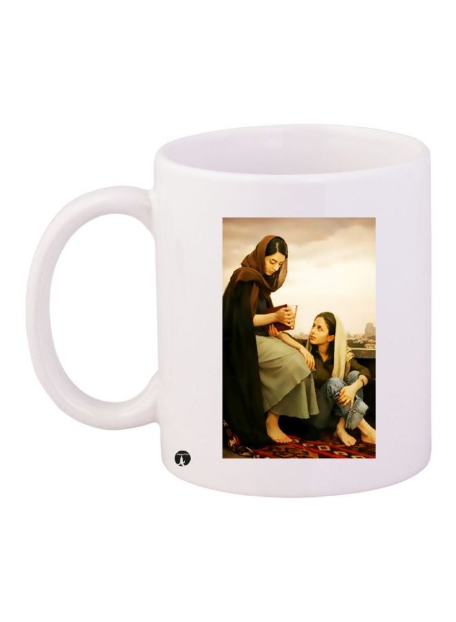 Women Printed Coffee Mug White/Brown/Beige