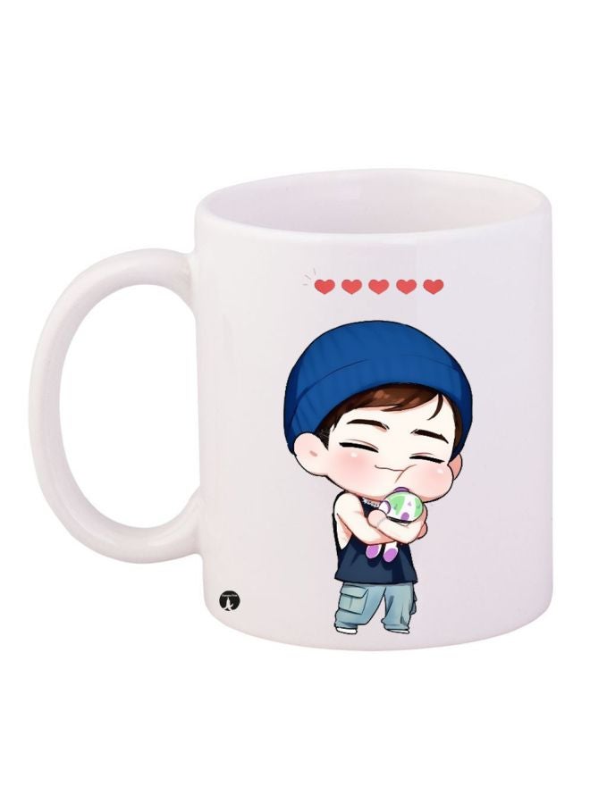 BP Cartoon Boy Printed Coffee Mug White/Blue/Pink
