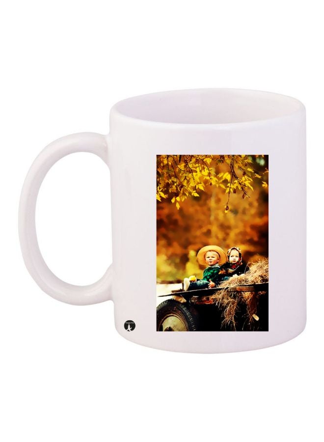 Anime Printed Coffee Mug White/Beige/Green