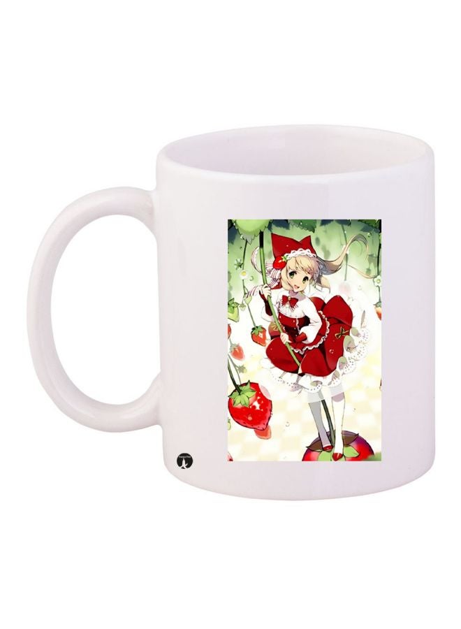 Cartoon Printed Coffee Mug White/Red/Green