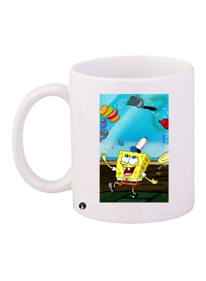SpongeBob Printed Coffee Mug White/Yellow/Brown